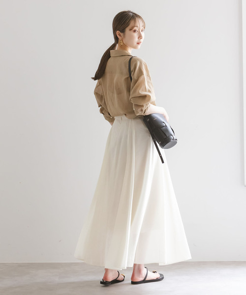 Noble(ノーブル)の「【洗える】ヴィンテージキュプラナイロンマキシスカート(スカート・レディース・ネイビー/ホワイト系その他・40/38/36)」の6枚目の写真