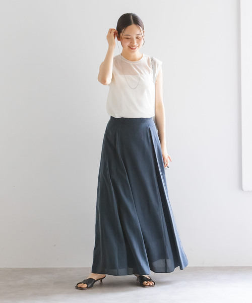 Noble(ノーブル)の「【洗える】ヴィンテージキュプラナイロンマキシスカート(スカート・レディース・ネイビー/ホワイト系その他・40/38/36)」の15枚目の写真