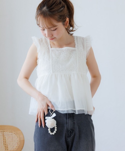 flower（フラワー）の「ローズチャーム（キーホルダー・レディース・アイボリー/ピンク・FREE）」の7枚目の写真