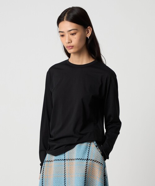 EMMEL REFINES（エメルリファインズ）の「＜EMMEL REFINES＞EM クルーネック ロングスリーブ Tシャツ（Tシャツ/カットソー・レディース・ブラック/ホワイト/シャーベット・FREE）」の3枚目の写真