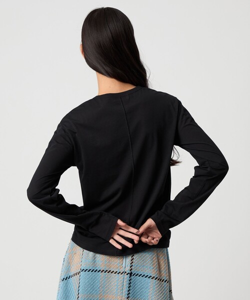 EMMEL REFINES（エメルリファインズ）の「＜EMMEL REFINES＞EM クルーネック ロングスリーブ Tシャツ（Tシャツ/カットソー・レディース・ブラック/ホワイト/シャーベット・FREE）」の6枚目の写真