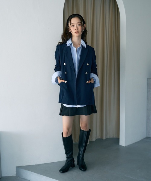 earth music&ecology（アースミュージックアンドエコロジー）の「【WEB限定カラー追加】テーラードジャケット（テーラードジャケット・レディース・その他9/ネイビー/チェック・M/L）」の16枚目の写真