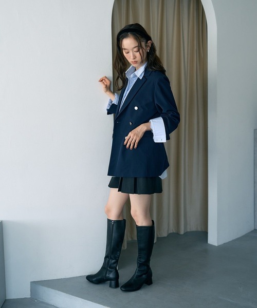 earth music&ecology（アースミュージックアンドエコロジー）の「【WEB限定カラー追加】テーラードジャケット（テーラードジャケット・レディース・その他9/ネイビー/チェック・M/L）」の18枚目の写真