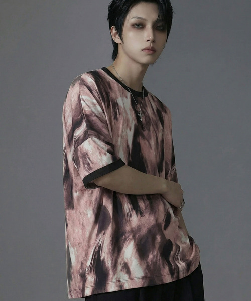 CavariA(キャバリア)の「『CavariA/キャバリア』アブストラクトドルマンTシャツ 半袖(Tシャツ/カットソー・メンズ・ブラウン/レッド/ブラック・L/M)」の17枚目の写真