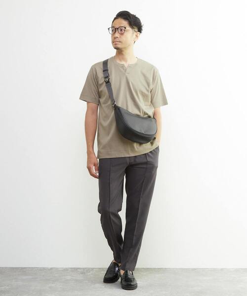 MEN'S MELROSE(メンズメルローズ)の「ウーリーDOTAIR クリースステッチテーパードパンツ | 2WAYストレッチ / 防シワ(その他パンツ・メンズ・ネイビー/チャコールグレー・2/3/4/5)」の17枚目の写真