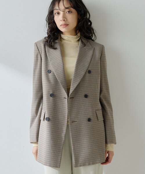 ガンクラブチェックダブルジャケット（テーラードジャケット