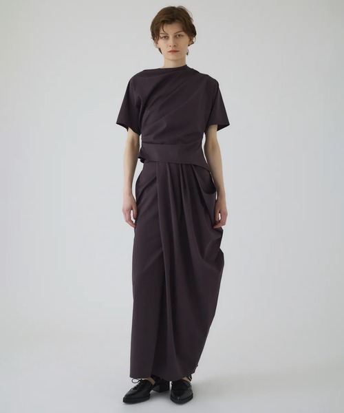 RIM.ARK(リムアーク)の「【RIM.ARK/リムアーク】Cut drape SK/カットドレープスカート(スカート・レディース・ダークブラウン/ブラック・36/38)」の10枚目の写真