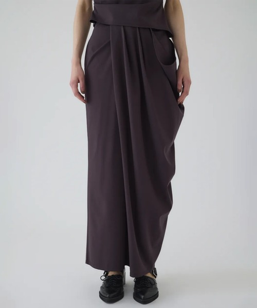 RIM.ARK(リムアーク)の「【RIM.ARK/リムアーク】Cut drape SK/カットドレープスカート(スカート・レディース・ダークブラウン/ブラック・36/38)」の8枚目の写真