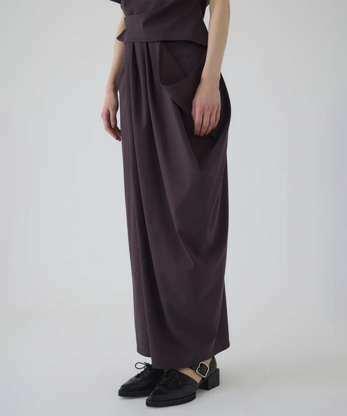 RIM.ARK/リムアーク】Cut drape SK/カットドレープスカート（スカート