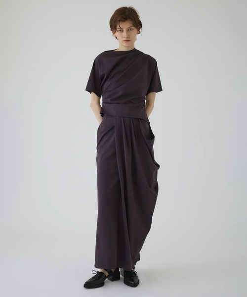 RIM.ARK(リムアーク)の「【RIM.ARK/リムアーク】Cut drape SK/カットドレープスカート(スカート・レディース・ダークブラウン/ブラック・36/38)」の12枚目の写真