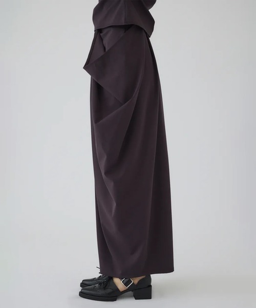 RIM.ARK(リムアーク)の「【RIM.ARK/リムアーク】Cut drape SK/カットドレープスカート(スカート・レディース・ダークブラウン/ブラック・36/38)」の7枚目の写真