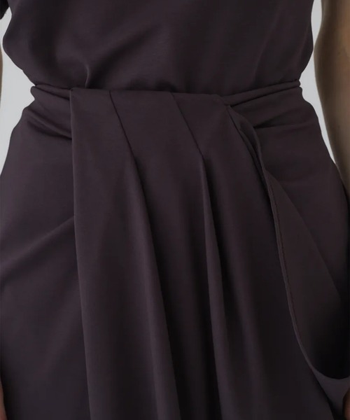 RIM.ARK(リムアーク)の「【RIM.ARK/リムアーク】Cut drape SK/カットドレープスカート(スカート・レディース・ダークブラウン/ブラック・36/38)」の5枚目の写真