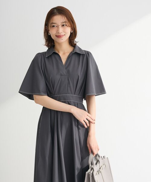 ELENCARE DUE（エレンカーレデュエ）の「・ELENCARE DUE スキッパーワンピース（ワンピース・レディース・ベージュ/ネイビー/チャコールグレー・FREE）」の6枚目の写真