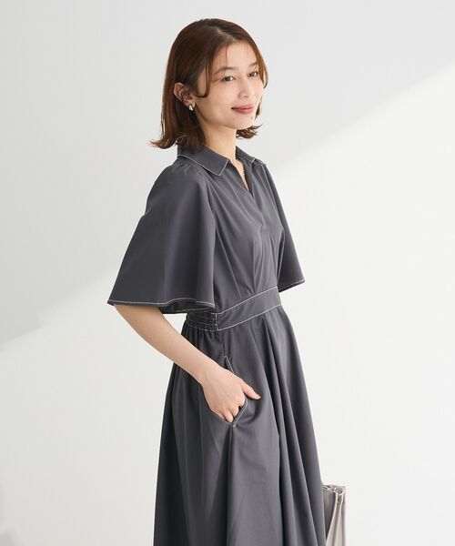 ELENCARE DUE（エレンカーレデュエ）の「・ELENCARE DUE スキッパーワンピース（ワンピース・レディース・ベージュ/ネイビー/チャコールグレー・FREE）」の7枚目の写真