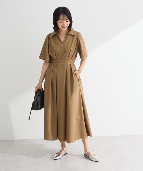 ELENCARE DUE（エレンカーレデュエ）の「・ELENCARE DUE スキッパーワンピース（ワンピース・レディース・ベージュ/ネイビー/チャコールグレー・FREE）」の15枚目の写真