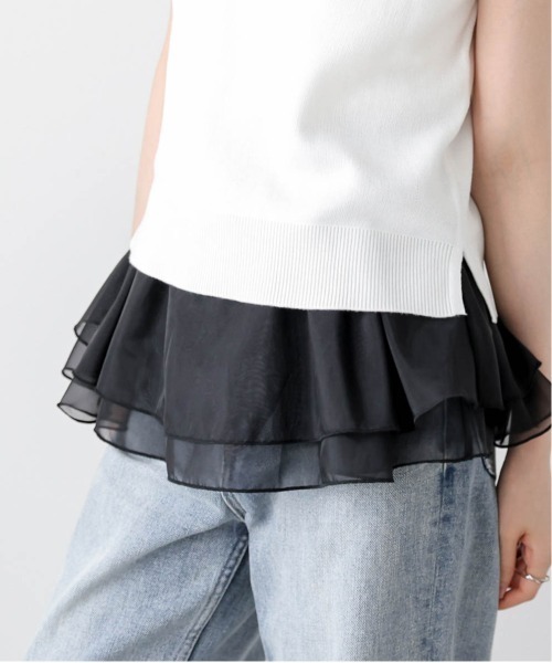 AMELY(エミリー)の「サマーニット×シアーペプラムセットアイテム(セットアップ・レディース・ホワイト×ホワイト/ホワイト×ブラック/グレー×ホワイト/ブラック×ブラック/ブラック×ホワイト・フリー)」の13枚目の写真