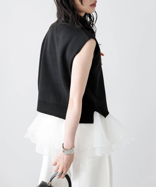 AMELY(エミリー)の「サマーニット×シアーペプラムセットアイテム(セットアップ・レディース・ホワイト×ホワイト/ホワイト×ブラック/グレー×ホワイト/ブラック×ブラック/ブラック×ホワイト・フリー)」の20枚目の写真
