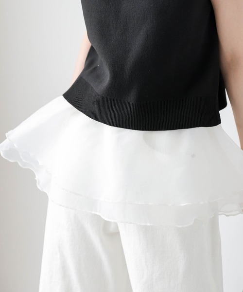 AMELY(エミリー)の「サマーニット×シアーペプラムセットアイテム(セットアップ・レディース・ホワイト×ホワイト/ホワイト×ブラック/グレー×ホワイト/ブラック×ブラック/ブラック×ホワイト・フリー)」の21枚目の写真