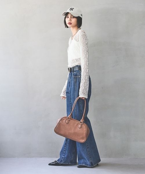 PAGEBOY（ページボーイ）の「カットレースメローロングスリーブ（Tシャツ/カットソー・レディース・ブルー系その他/オフホワイト/ブラック/チャコールグレー・FREE）」の17枚目の写真