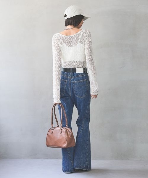 PAGEBOY（ページボーイ）の「カットレースメローロングスリーブ（Tシャツ/カットソー・レディース・ブルー系その他/オフホワイト/ブラック/チャコールグレー・FREE）」の18枚目の写真