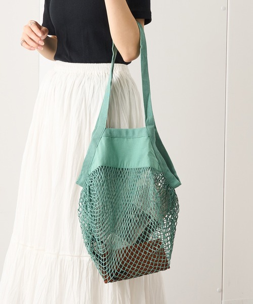 WESTFORD MILL(ウエストフォードミル)の「【WESTFORD MILL】オーガニックコットンメッシュバッグ ハンドバッグ マルシェバッグ 買い物 カラーバッグ マルシェバッグ WM150-O VTS(トートバッグ・レディース・イエロー/ネイビー/オレンジ/ブラック/オリーブ/ブルー/ナチュラル/グレー/セージグリーン・FREE)」の5枚目の写真