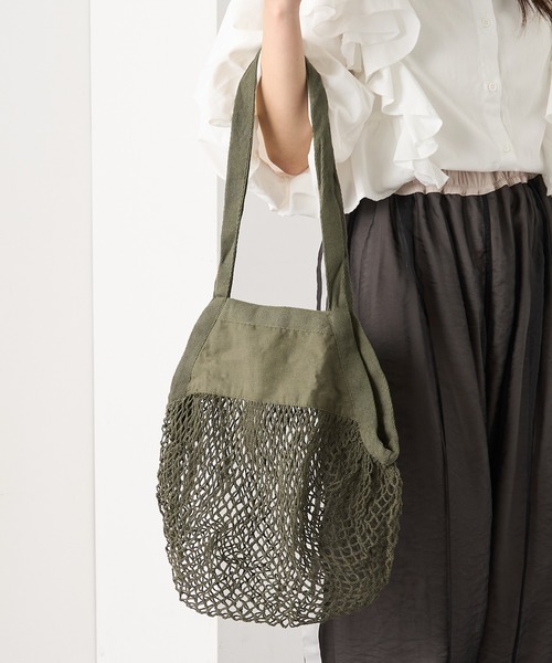 WESTFORD MILL(ウエストフォードミル)の「【WESTFORD MILL】オーガニックコットンメッシュバッグ ハンドバッグ マルシェバッグ 買い物 カラーバッグ マルシェバッグ WM150-O VTS(トートバッグ・レディース・イエロー/ネイビー/オレンジ/ブラック/オリーブ/ブルー/ナチュラル/グレー/セージグリーン・FREE)」の20枚目の写真
