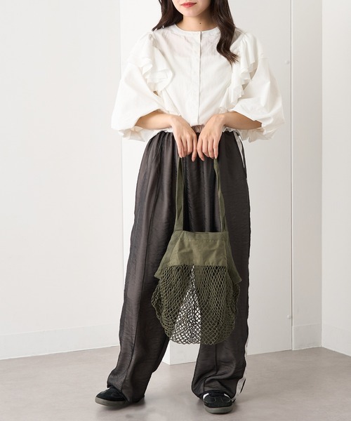 WESTFORD MILL(ウエストフォードミル)の「【WESTFORD MILL】オーガニックコットンメッシュバッグ ハンドバッグ マルシェバッグ 買い物 カラーバッグ マルシェバッグ WM150-O VTS(トートバッグ・レディース・イエロー/ネイビー/オレンジ/ブラック/オリーブ/ブルー/ナチュラル/グレー/セージグリーン・FREE)」の21枚目の写真