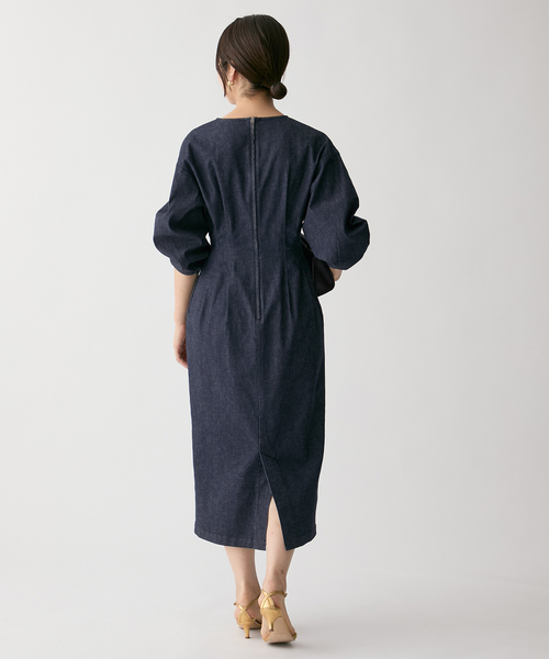 ストレッチデニムウエストシェイプワンピース（ワンピース）｜VERMEIL