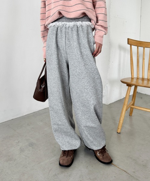SOLLON.（ソルロン）の「ウエストチュールレーススウェットパンツ（スウェットパンツ・レディース・ネイビー/グレー/ブラック・FREE）」の11枚目の写真
