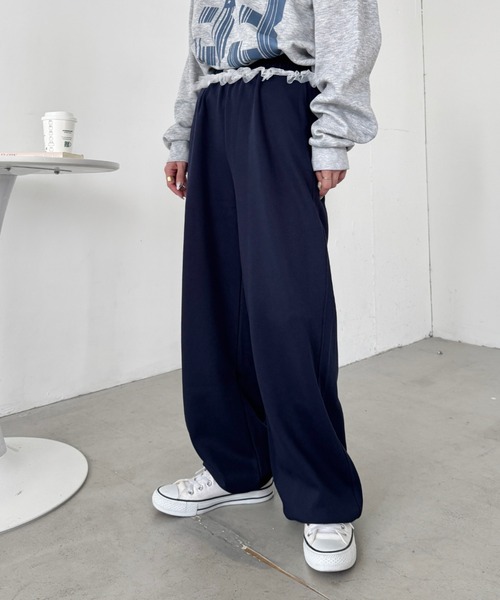 SOLLON.（ソルロン）の「ウエストチュールレーススウェットパンツ（スウェットパンツ・レディース・ネイビー/グレー/ブラック・FREE）」の18枚目の写真