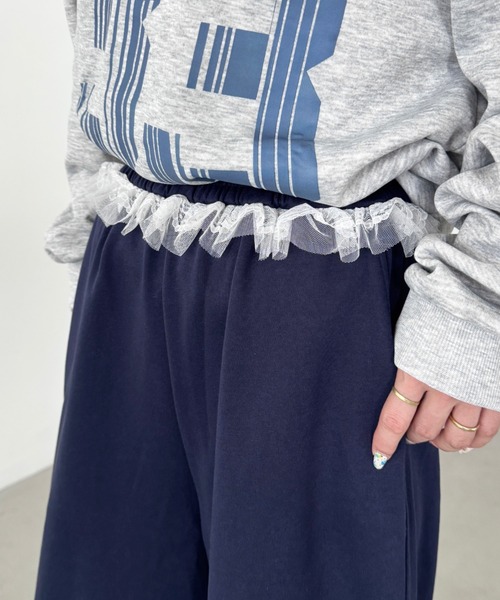 SOLLON.（ソルロン）の「ウエストチュールレーススウェットパンツ（スウェットパンツ・レディース・ネイビー/グレー/ブラック・FREE）」の20枚目の写真