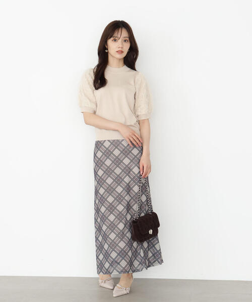 PROPORTION BODY DRESSING（プロポーションボディドレッシング）の「チェックナロースカート / 1215220804（スカート・レディース・ネイビー/ベージュ・P/S/MEDIUM）」の9枚目の写真