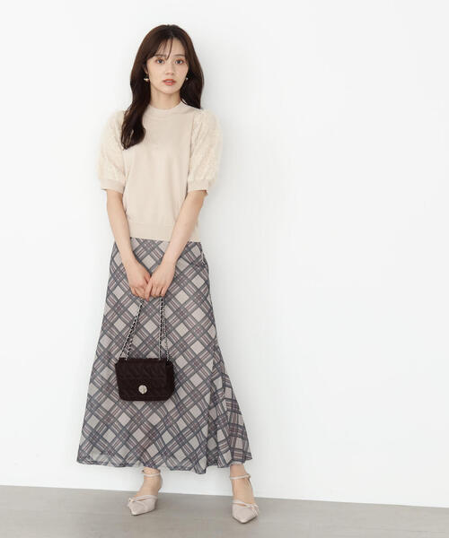 PROPORTION BODY DRESSING（プロポーションボディドレッシング）の「チェックナロースカート / 1215220804（スカート・レディース・ネイビー/ベージュ・P/S/MEDIUM）」の10枚目の写真