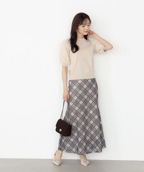 PROPORTION BODY DRESSING（プロポーションボディドレッシング）の「チェックナロースカート / 1215220804（スカート・レディース・ネイビー/ベージュ・P/S/MEDIUM）」の11枚目の写真