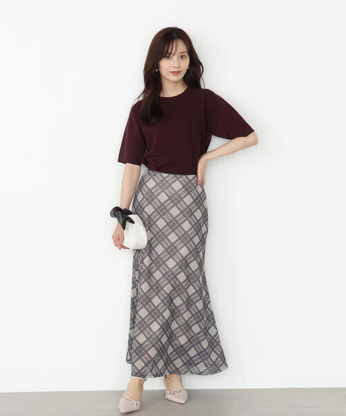 PROPORTION BODY DRESSING（プロポーションボディドレッシング）の「チェックナロースカート / 1215220804（スカート・レディース・ネイビー/ベージュ・P/S/MEDIUM）」の12枚目の写真