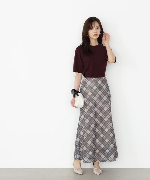 PROPORTION BODY DRESSING（プロポーションボディドレッシング）の「チェックナロースカート / 1215220804（スカート・レディース・ネイビー/ベージュ・P/S/MEDIUM）」の14枚目の写真