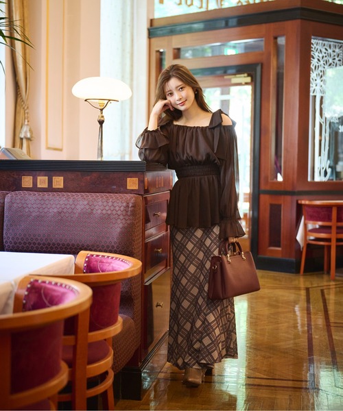 PROPORTION BODY DRESSING（プロポーションボディドレッシング）の「チェックナロースカート / 1215220804（スカート・レディース・ネイビー/ベージュ・P/S/MEDIUM）」の3枚目の写真