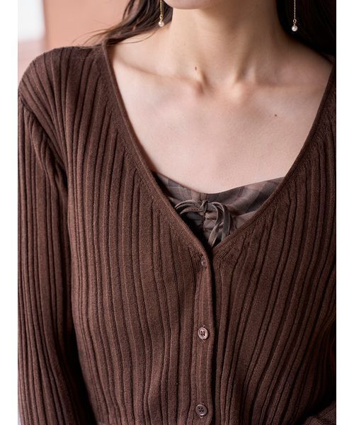 SNIDEL（スナイデル）の「シンプルリブカーディガン（カーディガン/ボレロ・レディース・ネイビー/ブラウン/ピンク/アイボリー・F）」の20枚目の写真