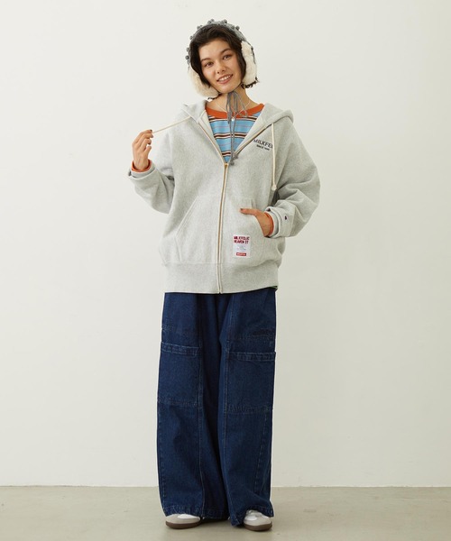 Champion（チャンピオン）の「MILKFED. × CHAMPION SWEAT ZIP HOODIE（パーカー・レディース・アッシュ/ライトブルー/バーガンディー/オートミール/チャコール・S/M）」の8枚目の写真