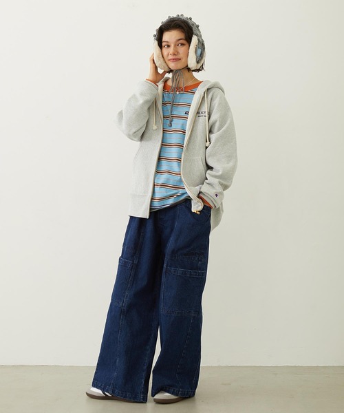 Champion（チャンピオン）の「MILKFED. × CHAMPION SWEAT ZIP HOODIE（パーカー・レディース・アッシュ/ライトブルー/バーガンディー/オートミール/チャコール・S/M）」の10枚目の写真