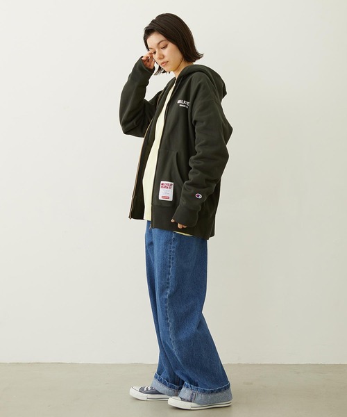 Champion（チャンピオン）の「MILKFED. × CHAMPION SWEAT ZIP HOODIE（パーカー・レディース・アッシュ/ライトブルー/バーガンディー/オートミール/チャコール・S/M）」の18枚目の写真