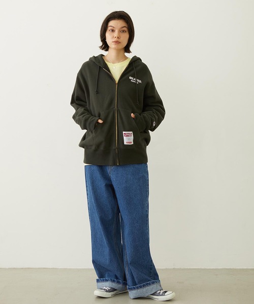 Champion（チャンピオン）の「MILKFED. × CHAMPION SWEAT ZIP HOODIE（パーカー・レディース・アッシュ/ライトブルー/バーガンディー/オートミール/チャコール・S/M）」の22枚目の写真