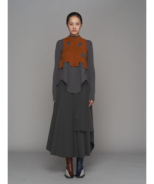 UN3D.（アンスリード）の「ROUND HEM TURTLE KT TOP / ラウンドヘムタートルニットトップ（ニット/セーター・レディース・キャメル/グレー/パープル/ブラック・38/36）」の16枚目の写真