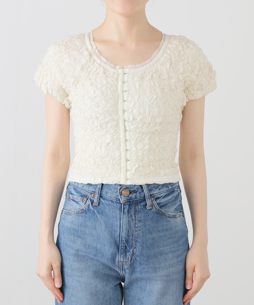 CLANE SHIRRING PUFF TOPS アイボリー CLANE(クラネ)のSHIRRING PUFF TOPS通販 | mirabella（ミラベラ