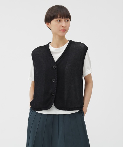 超美品☆MHL コットンカーディガンLサイズ COATED COTTON(カーディガン/ボレロ)|MHL.(エムエイチエル
