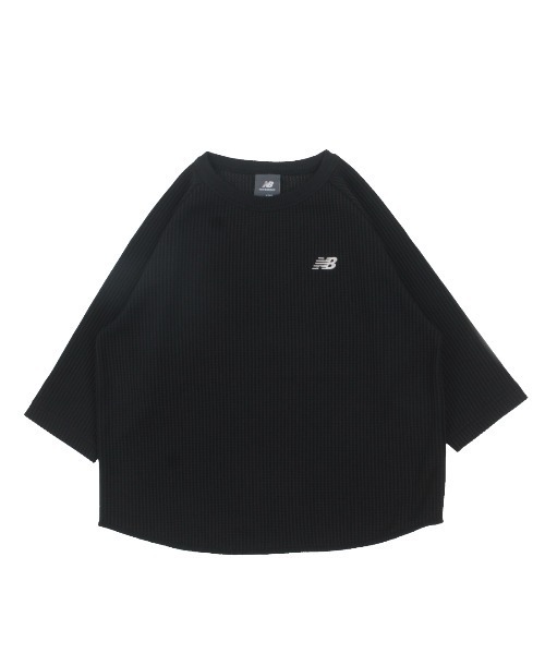 NEW BALANCE(ニューバランス)の「ニューバランス New Balance ショートスリーブシャツ ライトワッフルラグラン7分丈(Tシャツ/カットソー・キッズ・ホワイト×ブルー/ホワイト×ブラック/ブラック・130cm/140cm/150cm/160cm)」の3枚目の写真