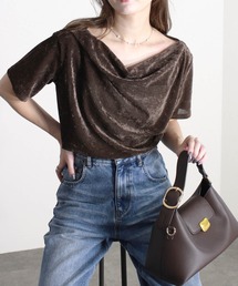 Reurie'（レウリィ）の「【自社セレクト】スウェードドレープトップ（Tシャツ/カットソー・レディース）」