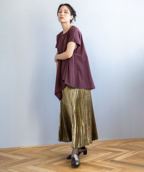 フォイルコーティングプリーツスカート
