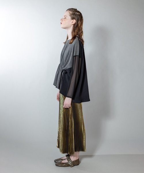 フォイルコーティングプリーツスカート