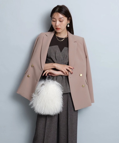 JUSGLITTY　ツイストビスチェドッキングニット　ブラウン JUSGLITTY ツイストビスチェドッキングニット ブラウン - トップス通販